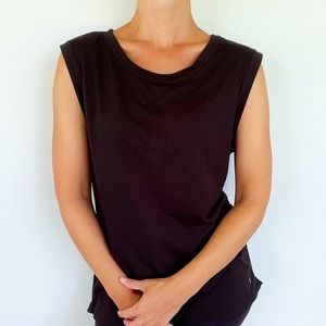 Danskin Dri-More black cutout mesh sleeveless workout muscle tank size medium